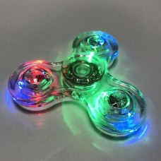 Crystal LED Light Fidget Spinner Finger Hand Tri Hand Ceramic Desk Toy Anxiety Stress Reducer For Kids Adults   